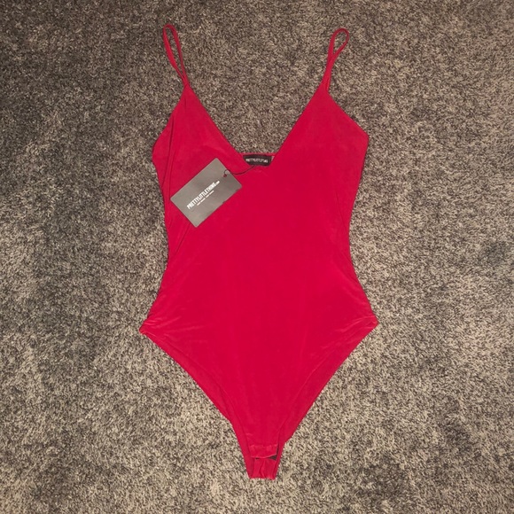 PrettyLittleThing Tops - Pretty Little Thing Red Bodysuit